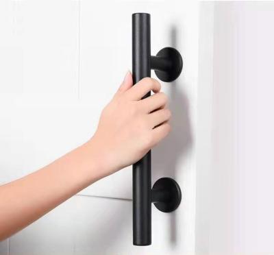 China Easy Fix Color Black Double Sided Main Door Offset Pull Handle For Barn Door Carbon Steel Sliding Hardware for sale