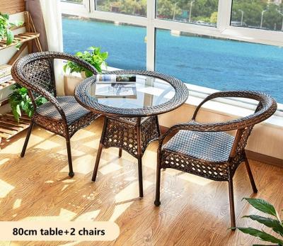 China Popular modern hot sale outdoor rattan chair dining table coffee table sets two seats four seats for sale