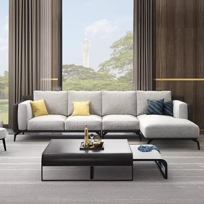 China Italian sofa 8860-B latex fabric simple modern minimalist sofa living room extended L-shaped fabric sofa for sale