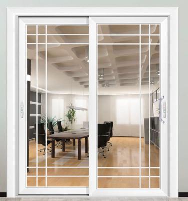 China Waterproof Solidwood Modern Contemporary Interior Door With Venneer Glass Wood Paint Finished Tempered Double Swing Sliding Door for sale