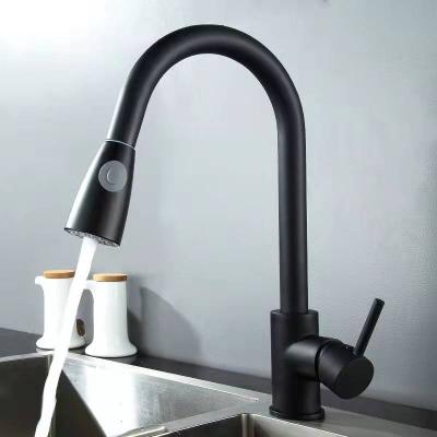 China Pull Out Spray Kitchen Faucet Pull Down Hot Cold Rotating Brushed Water From Crane Tap Spray Sink Faucets SUS304 Stainless Steel Kitchen Mixer Tap for sale