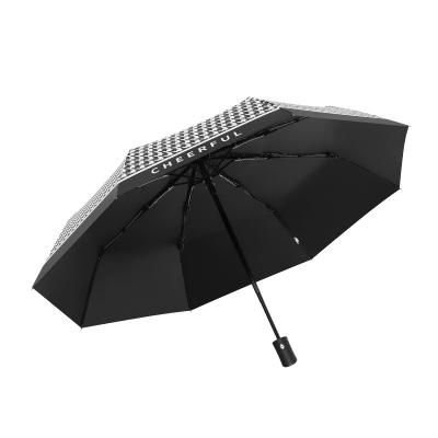 China Vintage Chidori Plaid Sun Umbrella Rain and Shine Sunscreen Umbrella Contemporary Full Automatic Statistical Literary Style Umbrella Wholesale for sale