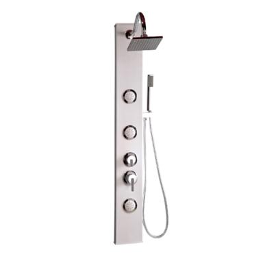 China Handleless LX-123 Wall Mounted Design Ceramic Sliding Bar Bathroom Popular Panel Double Shower Without Sliding Bar OEM and ODM are welcomed 1200/155mm for sale