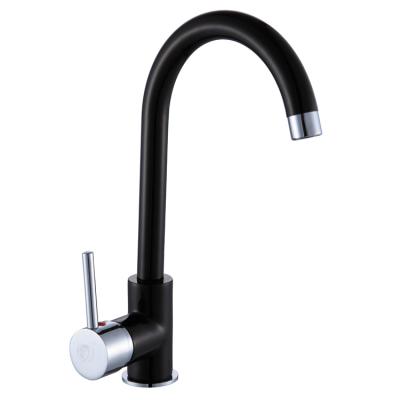 China Mid Century Modern Single Handle Black Painted Brass Kitchen Mixer Tap for sale