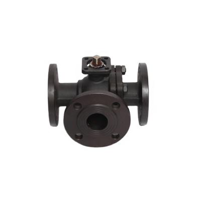 China General Flanged Direct Mount ISO5211 WCB PN16 Three Way Ball Valve with PTFE Seaat for sale