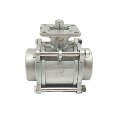 China General Stainless Steel 1000PSI 3pc SS304 SS316 Auto High Deck Threaded Ball Valve for sale