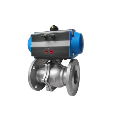 China ISO DN50 Standard General Double Acting Stainless Steel Pneumatic Actuator Ball Valve for sale