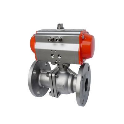 China dn80 Pneumatic Actuator Double Flange Ball Valve General Acting Pneumatic Control Valve for sale