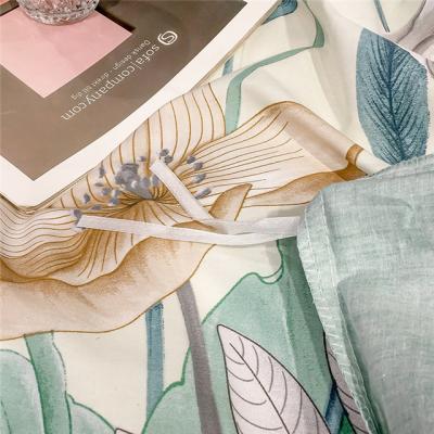 China High Quality 100% Cotton Printed Satin Fabric Crane Pattern Home Textile Fabric Shrink-Resistant Covers Bed Set Bedding for sale