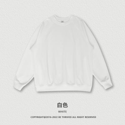 China New Breathable Sweatshirt 400g Drop Shoulder Solid Color Crewneck Heavy Empty Tracksuits Stacked Empty High Quality Sweatshirt for sale