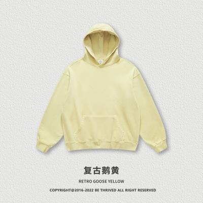 China Breathable Hot Selling Heavyweight 440gsm Washed Distressed Loose Casual Pullover Retro Hoodie for sale