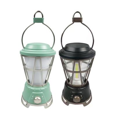 China New ruilang Camping.Outdoor Camping Lamp Flame Atmosphere Solar Filling Lantern Retro Outdoor Tent Border Lamp for sale