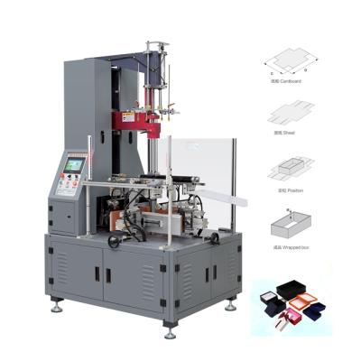 China Factory Automatic Small Box Packing Machine Hard Rigid Wrapper With Semi Manual For Gift Perfume Shoe Cosmetic Cardboard Soft Paper for sale