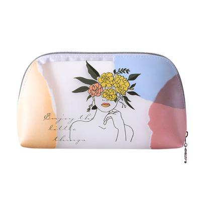 China Fashion Morandi Girl TPU Cosmetics Storage Bag Series Lovely Eco-friendly Makeup Bag Recycled Transparent Frosted TPU Makeup Bag for sale