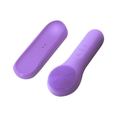 China Sonic Facial Device Food-Grade Silicone Thermal Deep Cleansing Facial Cleansing Brush Waterproof Electric Radio Face Machine for sale