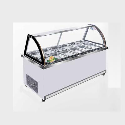 China Double-temperature Supermarket Fresh Meat Commercial Display Chiller Showcase for sale