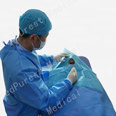 China Dental SMS Waterproof Disposable Nonwoven Dental Bibs Kit Medical Disposable Materials Drapes for sale