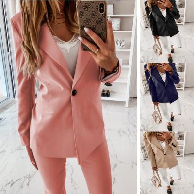 China Anti-wrinkle Outwear Women's Minimalist Solid Loose Elegant High Street Fashion Retro Formal Blazer for sale