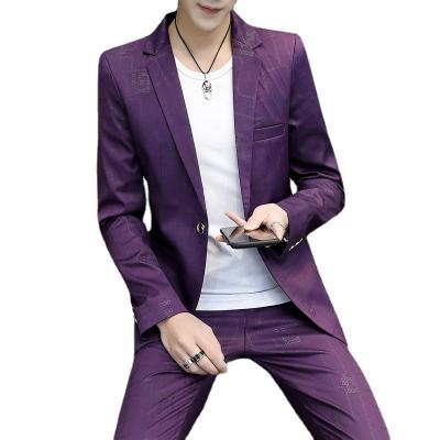 China Anti-wrinkle Amazon hot sale lapel suit groom wedding suit coat breeches male cheap men suit for sale