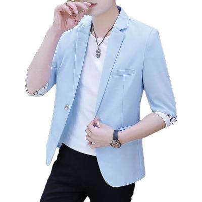 China Anti-wrinkle summer slim blazers men's casual slim suit jacket fashion printed wedding business dress coat men's slim clothing for sale