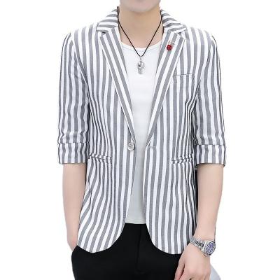 China Anti-Wrinkle Summer Classic Men Suits Shawl Lapel Homme Pattern Slim Fit Prom Party Stage Blazer for sale