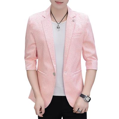 China Autumn Formal Coat Male Fashion Summer Solid Color Long Sleeve Lapel Slim Dress Blazer Anti-wrinkle for sale