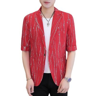 China Anti-Wrinkle Men's Casual Notched One Button Slim Suit Blazer Jacket for sale