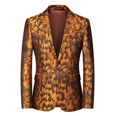 China 2022 hot sale men's blazer jacket men's Anti-wrinkle blazer jacket 3D custom male digital printing suit home suit for sale