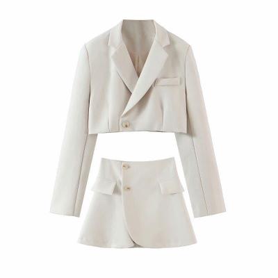 China New Arrival Women's Blazer And Skirts Anti-wrinkle Set Top Blazer Woman Two Piece Set Women England Style Shorts for sale