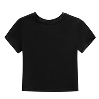 China Fashion Fitness Women's Low MOQ T-shirts Cotton Graphic Tee Wholesale QUICK DRY Custom Crop Tee For Women for sale