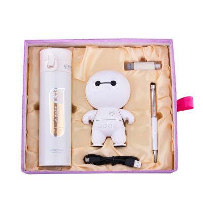 China Custom Ultra Luxury Fashion Stereo Thermos Cup Usb And Pen Gift Set For Birthday Gift Set for sale