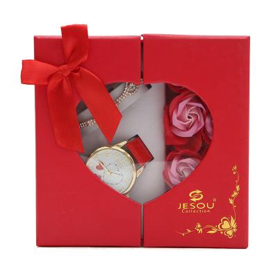 China Simple Fashion Custom Ladies Quartz Watch Bracelet Soap Flower Gift Box Set for sale