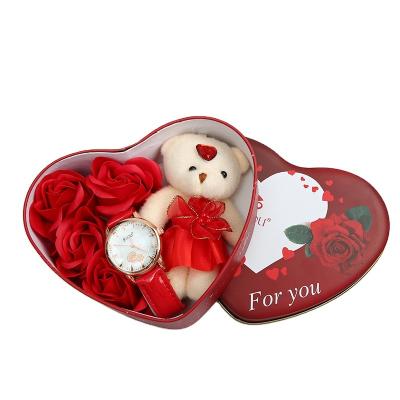 China Wholesale Promotion Of Valentine'S Day Gifts Ladies Watch Simple Gift Box Set for sale