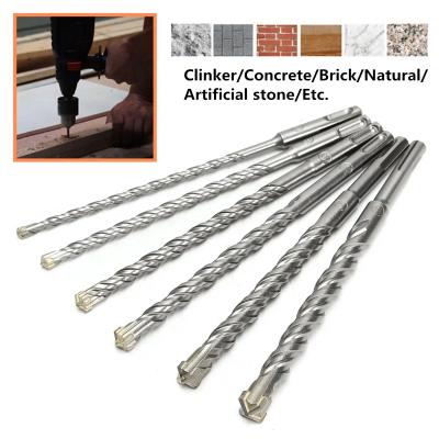 China SDS5-16mm Concrete Cross Concrete Drill Bit 160mm Length Double SDS Plus Bit + Slot Masonry Hammer Drill Type for sale