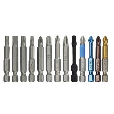 China Non-Slip Magnetic Screwdriver Bit2 Thumb (50mm) 1/4 Inch Hex Shank Driver S2 Screwdriver Bit for sale