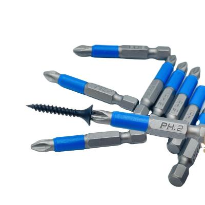 China 2 Inch Non-Slip Magnetic PH2 Screwdriver Bit Driver S2 Phillips Screwdriver - 50mm Hex Shank 1/4 Inch for sale