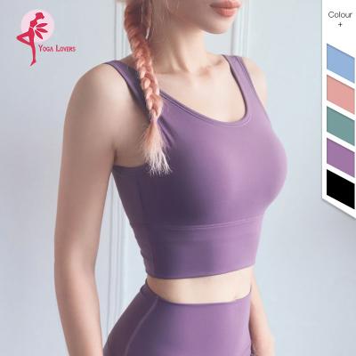 China Breathable High Full Package Women's Anti-collar Fitness Vest Sports Light Deep U Bra Shape Shockproof Back Fitness Underwear for sale