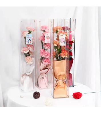 China Reused Verpackung Artigos De Florista Mini Portable Window Bag Roses Flower Bouquet Updating Box Materials Purchase for sale