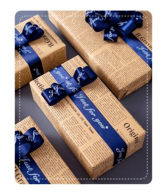 China Haoxiang Manufacturing Factory Decor Waterproof Flower Wrapping Paper With English Letter for sale