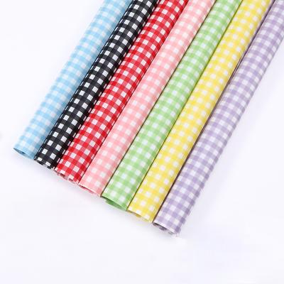 China Waterproof In Stock Cheap Plaid Kraft Paper Flower 20sheets/bag Wrapping Paper Papel De Envolver Flores for sale