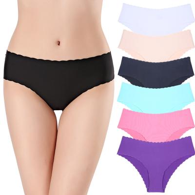 China Sexy Lingerie Briefs Ruffles Briefs Antibacterial Women's Seamless Panties Women's Ultra-thin Solid Underwear Women's Sexy Low Waist for sale