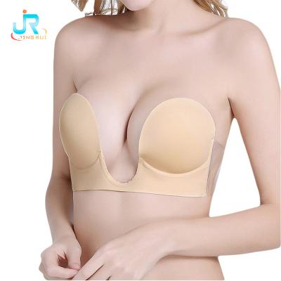 China High Quality One Piece U Shape Strapless Adhesive Invisible Bra for sale