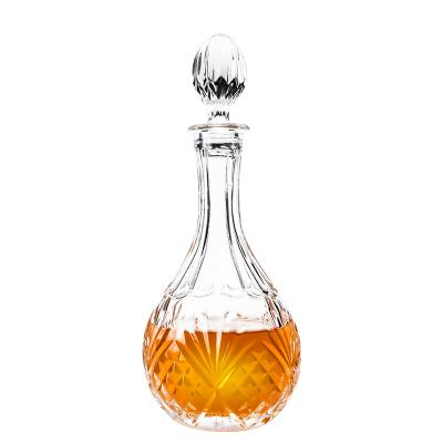 China High Quality Bar Accessories Gift Box Sale Wine Brandy Tequila Vokda Liquor Whiskey Decanter Top Bottle With Engraveed Lid 870ML for sale