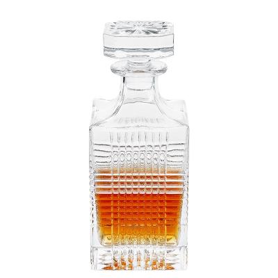 China AMZ High Quality Handcrafted The Gift Crystal Glass Custom Square Liquor Wine Whiskey Decanter Bottle for sale