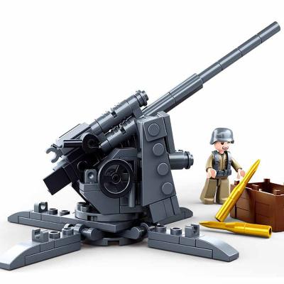 China Toy WW2 Military Construction Normandy Landing Anti Tank Gun Soldier Weapon Building Blocks Toys for sale