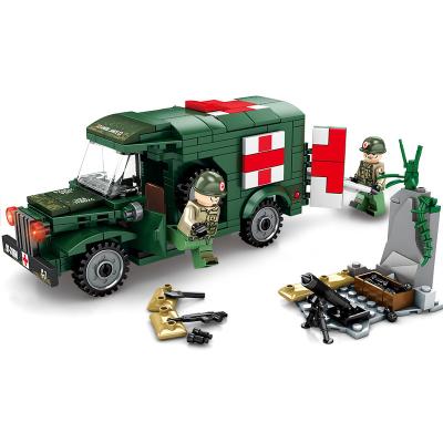 China Soldier Building Blocks Toy Plastic Military Bricks Survival War Ambulance Model Toys USA Set Building Block for sale