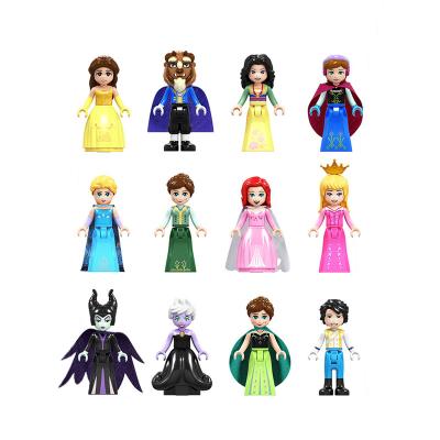 China Figure Toy For Children of Toy Princess Girls Friend Anna Elsa Mini Building Block Bricks Building Action for sale