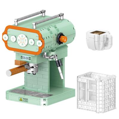 China Model Decoration Assemble Blocks Building Toy Creative Coffee Machine Building Bricks For Children Toy Gifts for sale