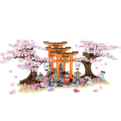 China Building Toy Building Blocks Sakura Tree Series Japanese Chidori House City Building Plastic Bricks Assemble Toy for sale