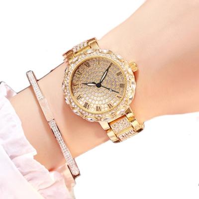 China 2022 hot wholesale waterproof women's fashion rhinestone bracelet set Roman quartz women's digital watch for sale